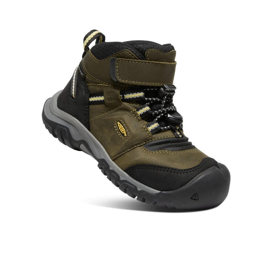 Keen Little Kids' Ridge Flex Waterproof Boot | Dark Olive/Dusky Citron 5 Keen Little Kids' Ridge Flex Waterproof Boot | Dark Olive/Dusky Citron - Image 3