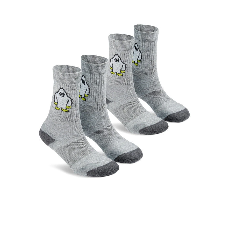 Keen Kids' Comfy Crew Socks 2-Pack | Gray Yeti Print 2 Keen Kids' Comfy Crew Socks 2-Pack | Gray Yeti Print