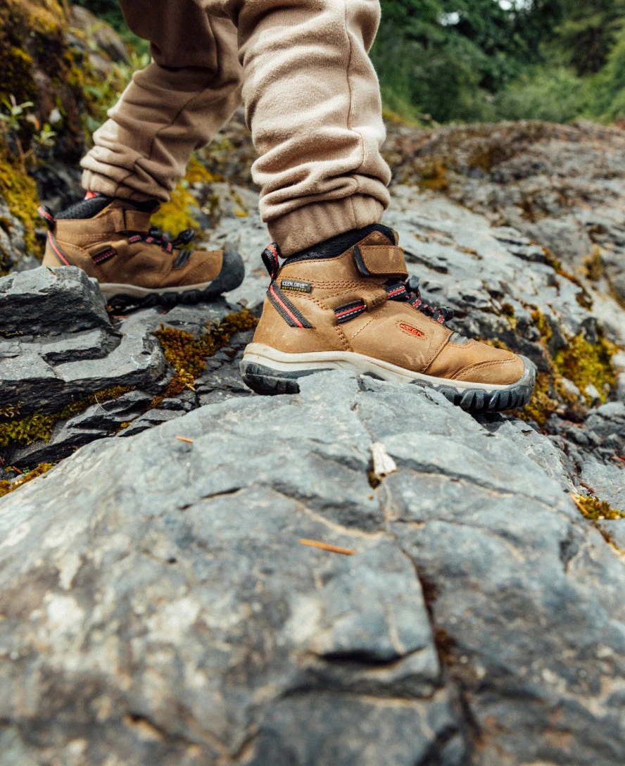 Keen Little Kids' Ridge Flex Waterproof Boot | Bison/Red Carpet 9 Keen Little Kids' Ridge Flex Waterproof Boot | Bison/Red Carpet - Image 7