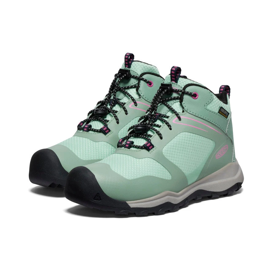 Keen Big Kids' Wanduro Waterproof Boot | Granite Green/Ibis Rose 4 Keen Big Kids' Wanduro Waterproof Boot | Granite Green/Ibis Rose - Image 2